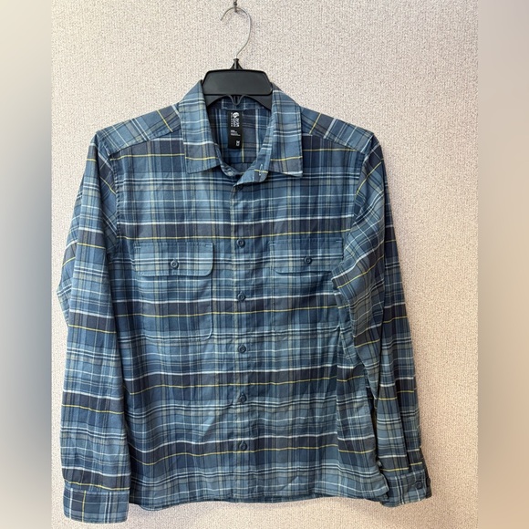 Mountain‎ Hardware Mens Size Medium Blue Plaid Long Sleeve Button Down Shirt - Picture 1 of 8